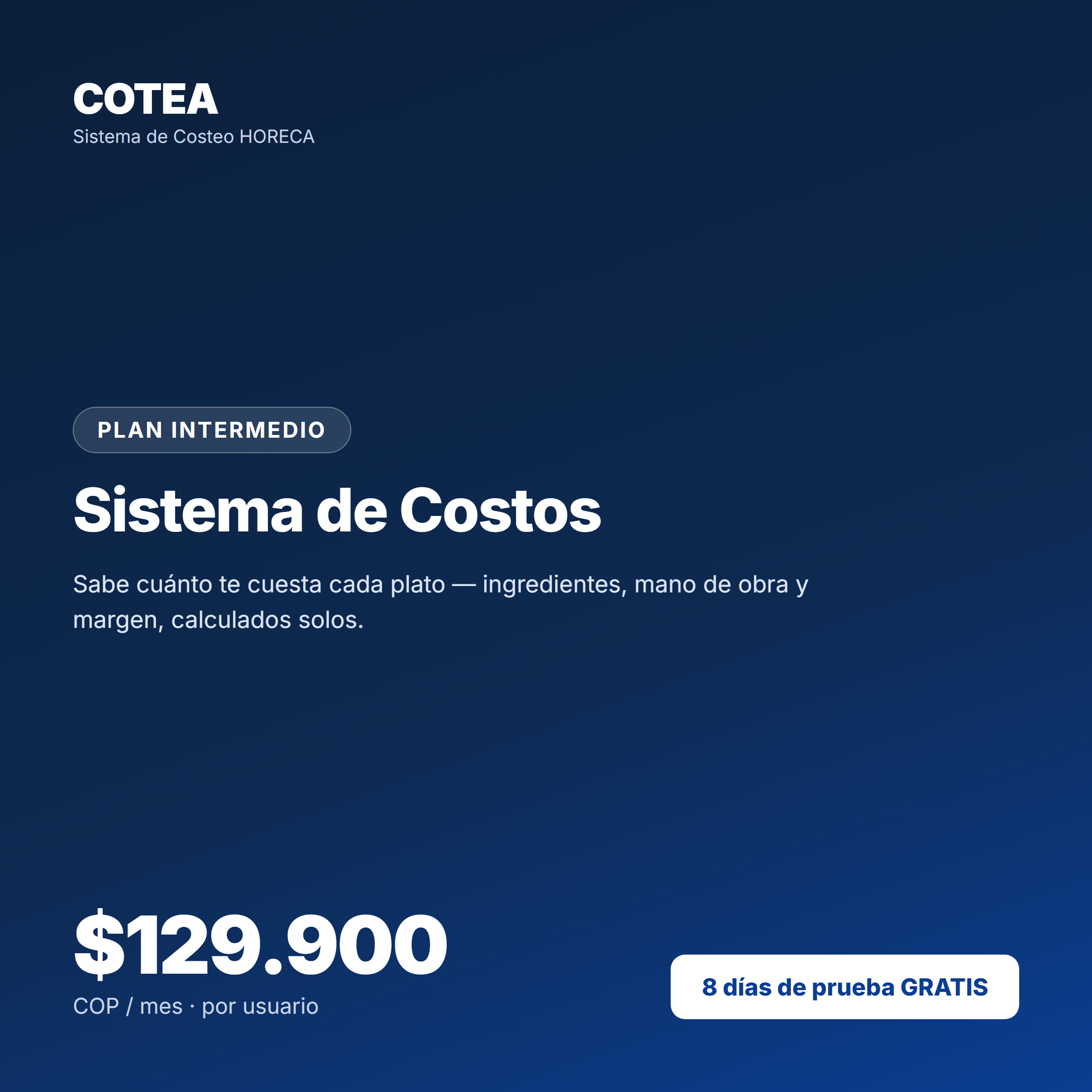 Plan Intermedio — Sistema de Costos