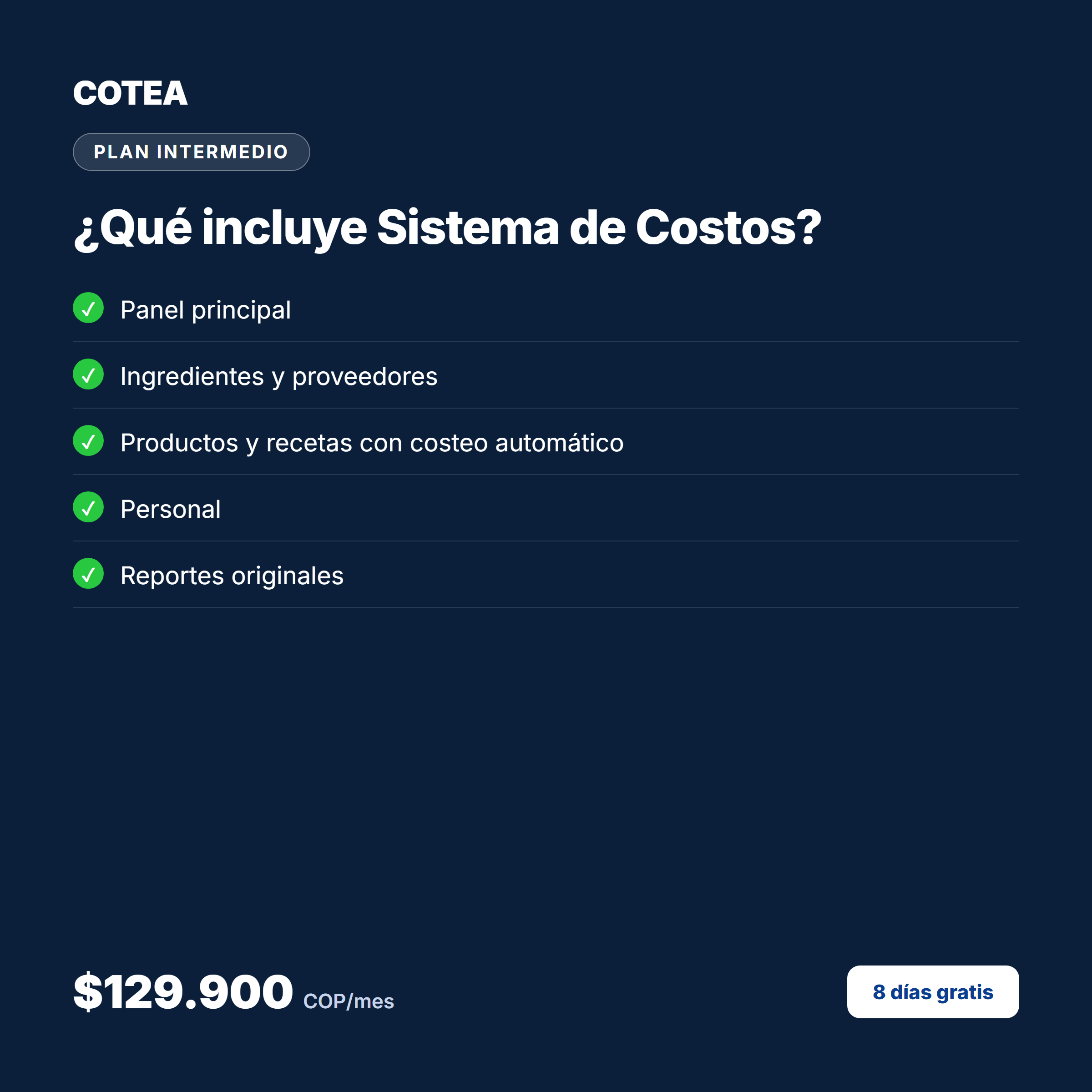 Qué incluye Sistema de Costos