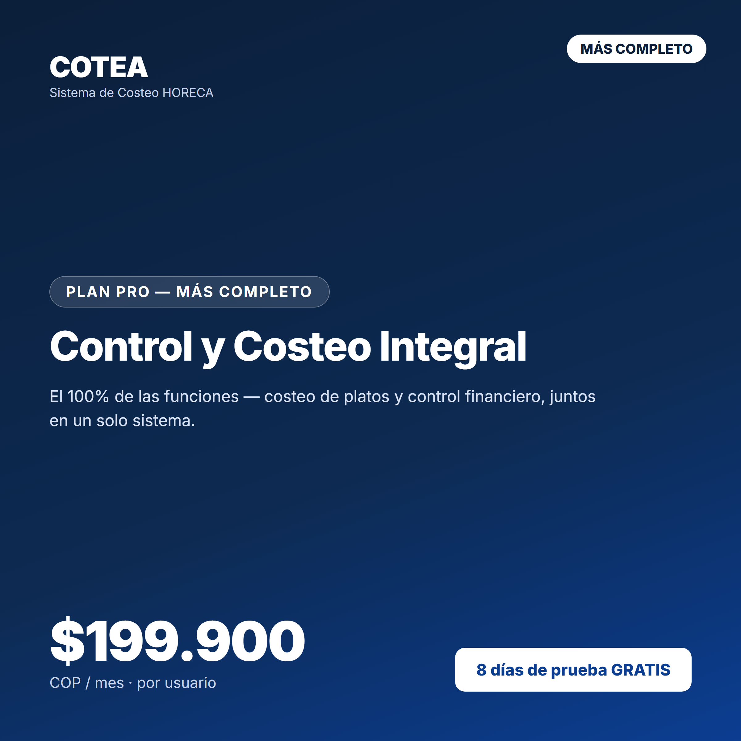 Plan Pro — Control y Costeo Integral